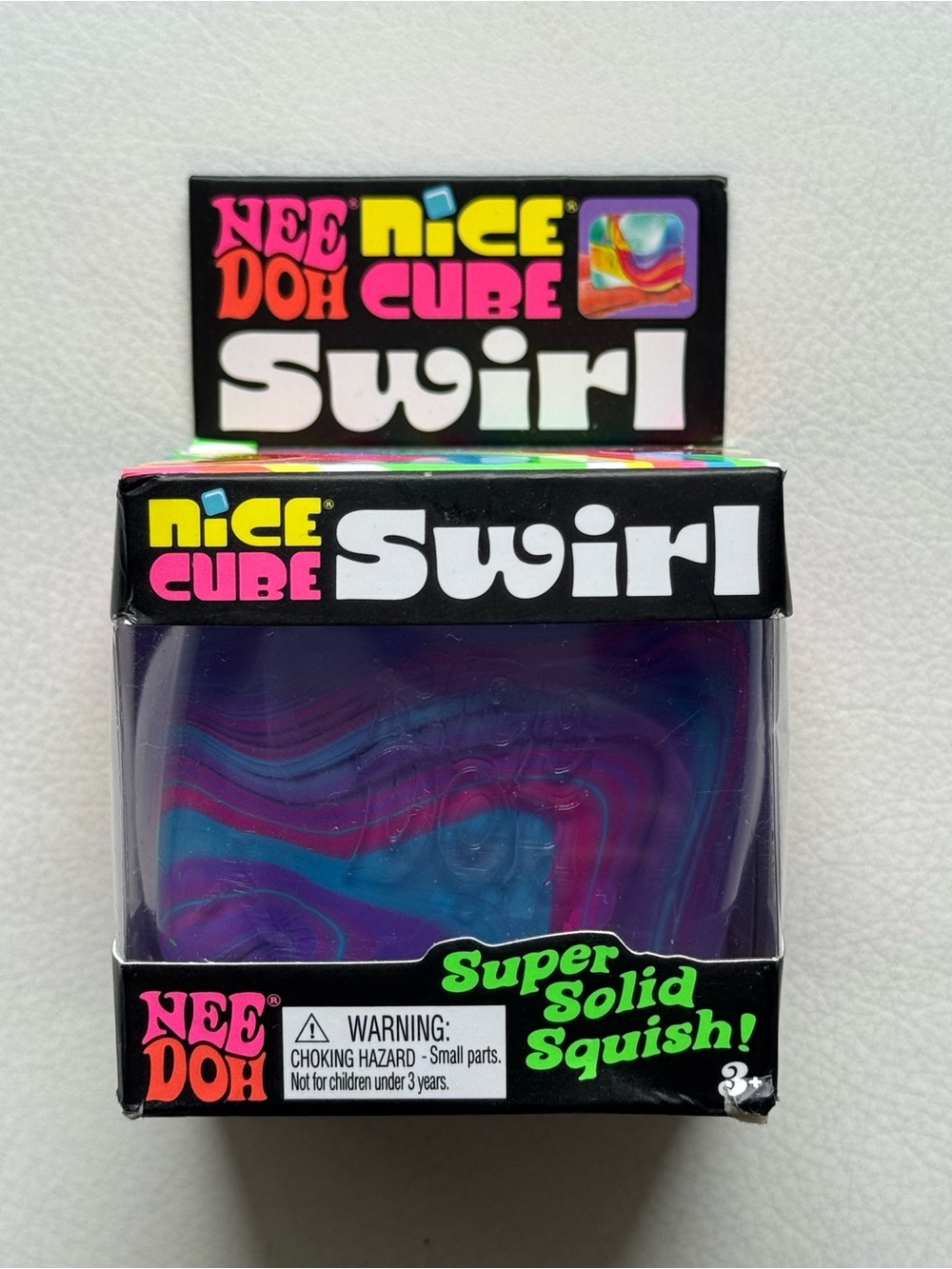 NeeDoh Nice Cube Swirl Blue Pink Purple Squishy Squeeze Toy New SHIPS TODAY!